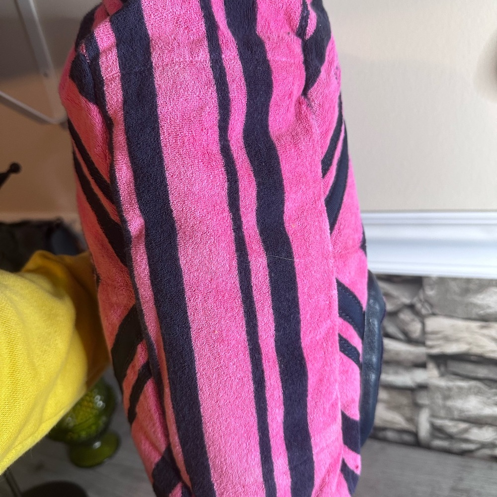 Vintage Y2K Juicy Couture Pink and Black Striped velour bag - Picture 7 of 9